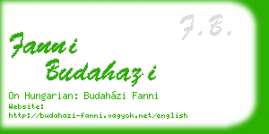 fanni budahazi business card